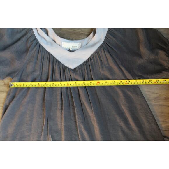 a’reve Gray Short Sleeve V-Neck Layered Hem Dress Women’s Size S - Picture 6 of 7